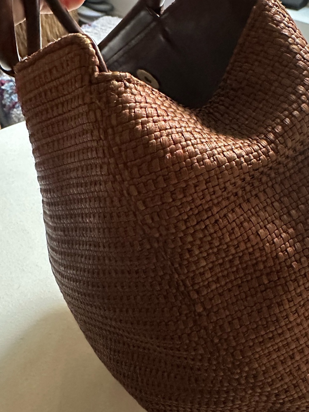CHANEL Brown Woven Top-Handle Tote - Picture 7 of 16